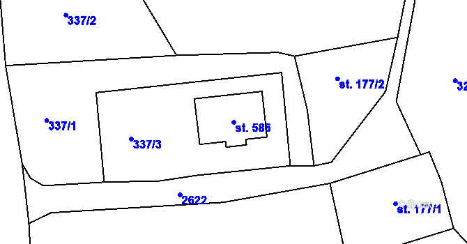 Parcela st. 586 v KÚ Libá, Katastrální mapa