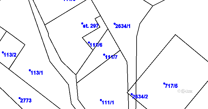 Parcela st. 111/7 v KÚ Libá, Katastrální mapa