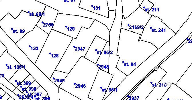 Parcela st. 85/2 v KÚ Libá, Katastrální mapa