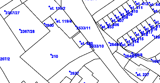 Parcela st. 630 v KÚ Libá, Katastrální mapa