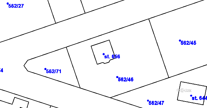 Parcela st. 656 v KÚ Libá, Katastrální mapa