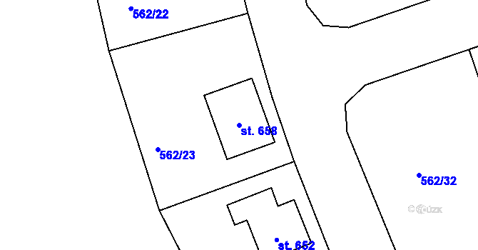 Parcela st. 658 v KÚ Libá, Katastrální mapa