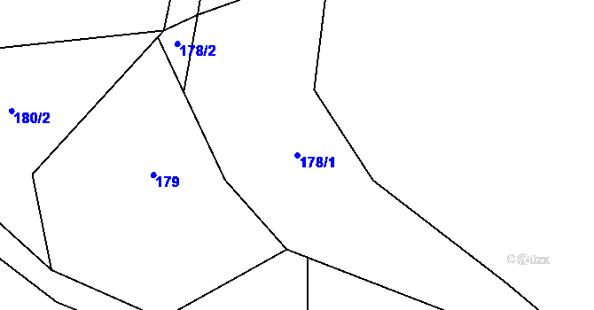 Parcela st. 178/1 v KÚ Lužná u Františkových Lázní, Katastrální mapa