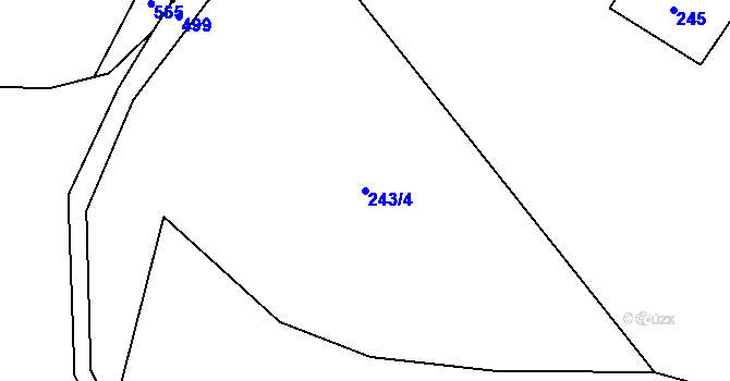 Parcela st. 243/4 v KÚ Lužná u Františkových Lázní, Katastrální mapa