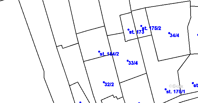 Parcela st. 154/2 v KÚ Libáň, Katastrální mapa