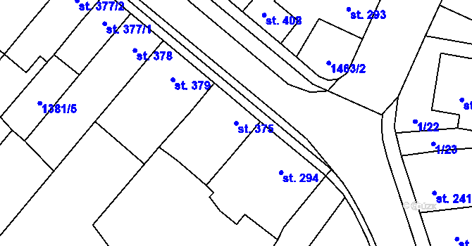 Parcela st. 375 v KÚ Libáň, Katastrální mapa