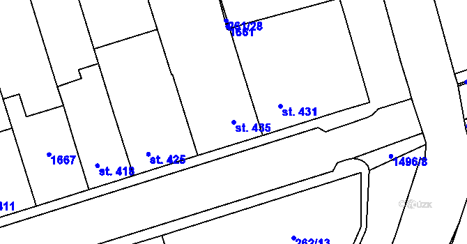Parcela st. 435 v KÚ Libáň, Katastrální mapa