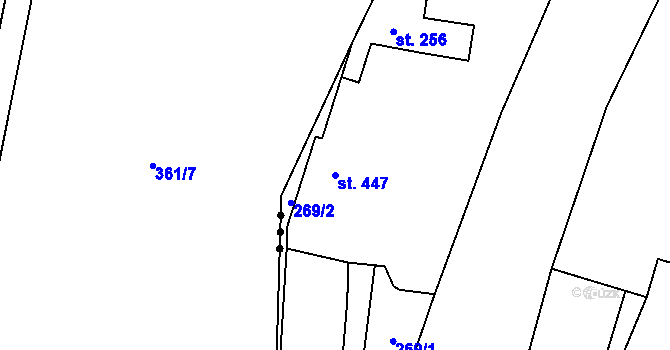 Parcela st. 447 v KÚ Libáň, Katastrální mapa