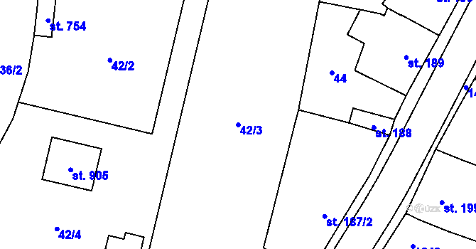 Parcela st. 42/3 v KÚ Libáň, Katastrální mapa