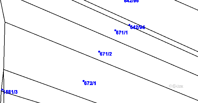 Parcela st. 671/2 v KÚ Libáň, Katastrální mapa