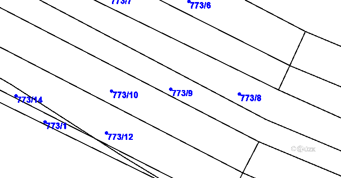 Parcela st. 773/9 v KÚ Libáň, Katastrální mapa