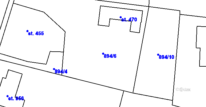 Parcela st. 894/6 v KÚ Libáň, Katastrální mapa