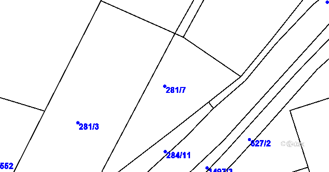 Parcela st. 281/7 v KÚ Libáň, Katastrální mapa