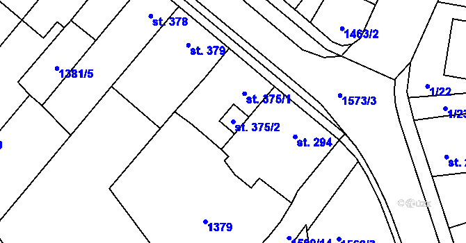 Parcela st. 375/2 v KÚ Libáň, Katastrální mapa