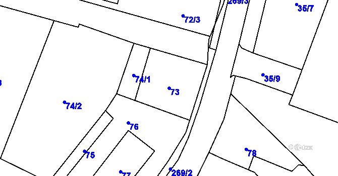 Parcela st. 73 v KÚ Libavské Údolí, Katastrální mapa