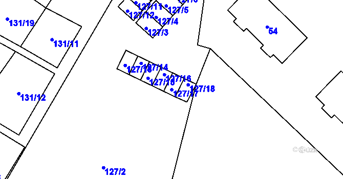 Parcela st. 127/17 v KÚ Libavské Údolí, Katastrální mapa