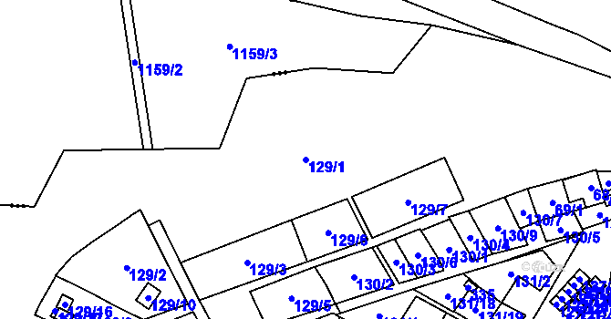 Parcela st. 129/1 v KÚ Libavské Údolí, Katastrální mapa