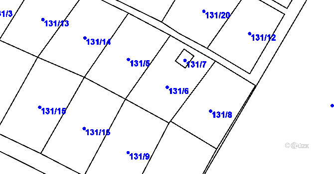 Parcela st. 131/6 v KÚ Libavské Údolí, Katastrální mapa