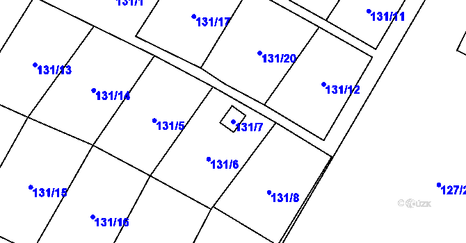 Parcela st. 131/7 v KÚ Libavské Údolí, Katastrální mapa