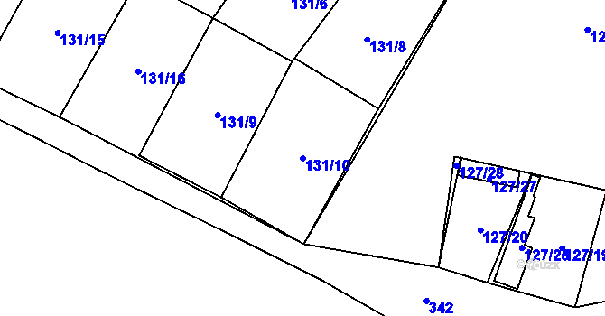 Parcela st. 131/10 v KÚ Libavské Údolí, Katastrální mapa
