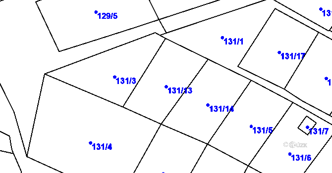 Parcela st. 131/13 v KÚ Libavské Údolí, Katastrální mapa