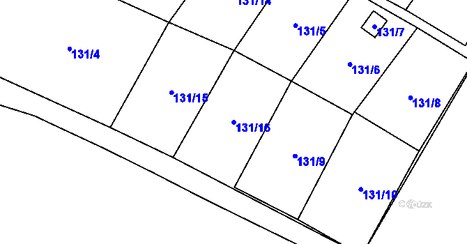 Parcela st. 131/16 v KÚ Libavské Údolí, Katastrální mapa