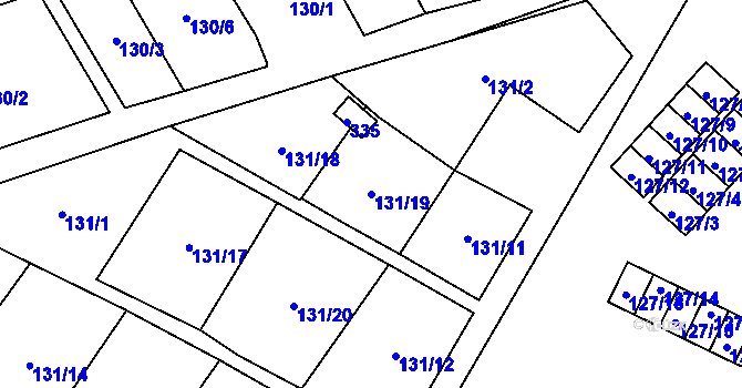 Parcela st. 131/19 v KÚ Libavské Údolí, Katastrální mapa