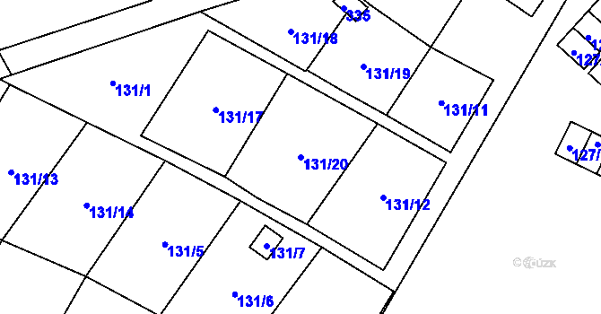 Parcela st. 131/20 v KÚ Libavské Údolí, Katastrální mapa