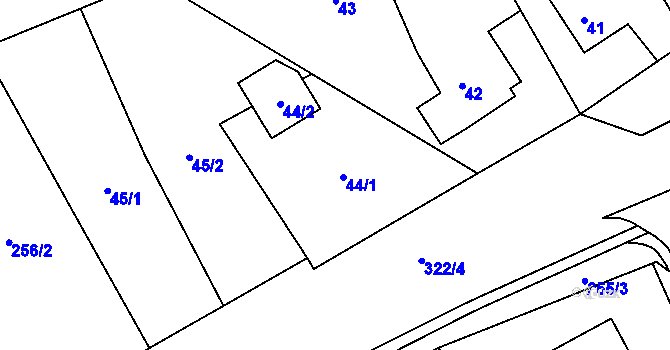 Parcela st. 44 v KÚ Šabina, Katastrální mapa