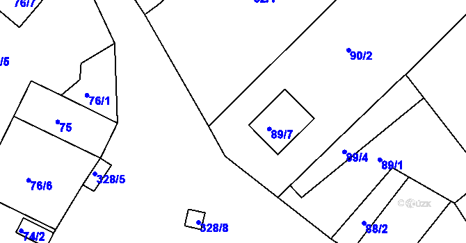 Parcela st. 82/3 v KÚ Šabina, Katastrální mapa