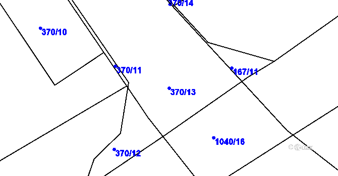 Parcela st. 370/13 v KÚ Šabina, Katastrální mapa