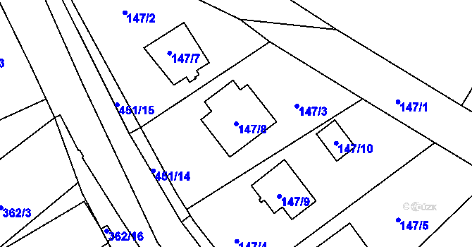 Parcela st. 147/8 v KÚ Libčany, Katastrální mapa