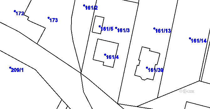 Parcela st. 161/4 v KÚ Libčany, Katastrální mapa