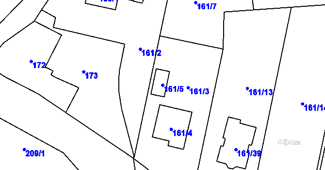 Parcela st. 161/5 v KÚ Libčany, Katastrální mapa