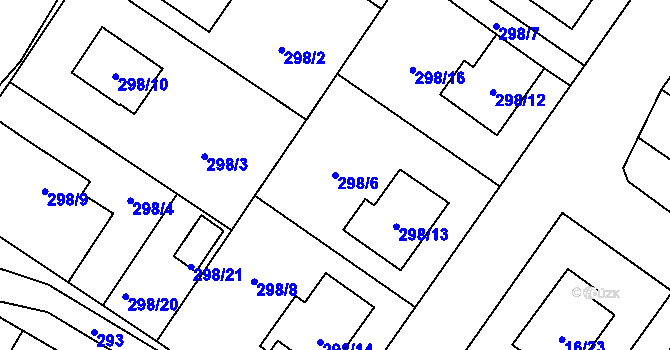 Parcela st. 298/6 v KÚ Libčany, Katastrální mapa