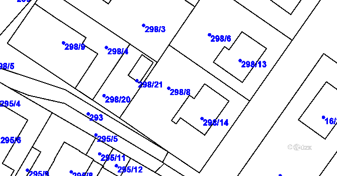 Parcela st. 298/8 v KÚ Libčany, Katastrální mapa