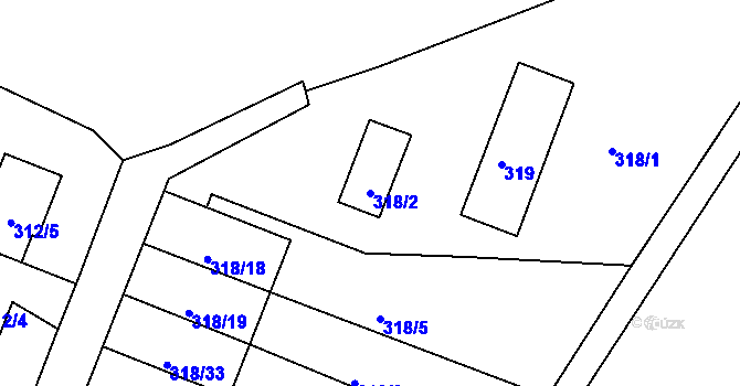 Parcela st. 318/2 v KÚ Libčany, Katastrální mapa