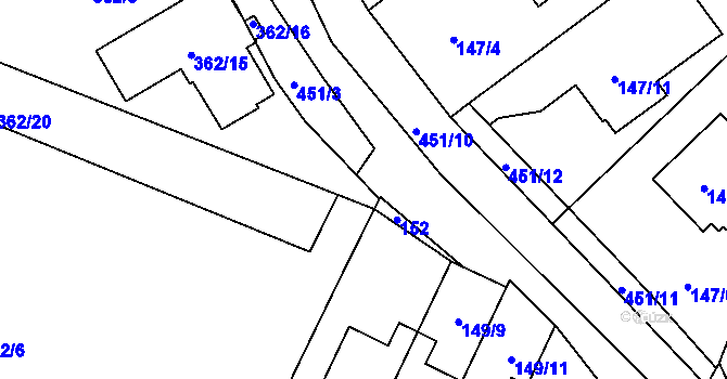 Parcela st. 362/17 v KÚ Libčany, Katastrální mapa