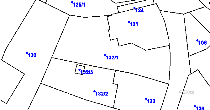 Parcela st. 132/1 v KÚ Libčany, Katastrální mapa