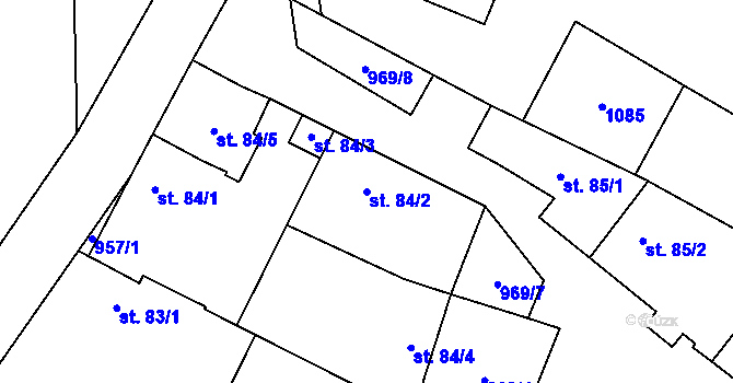 Parcela st. 84/2 v KÚ Libčeves, Katastrální mapa