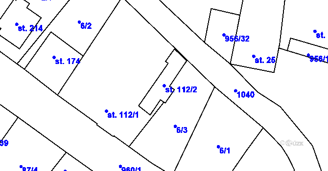 Parcela st. 112/2 v KÚ Libčeves, Katastrální mapa