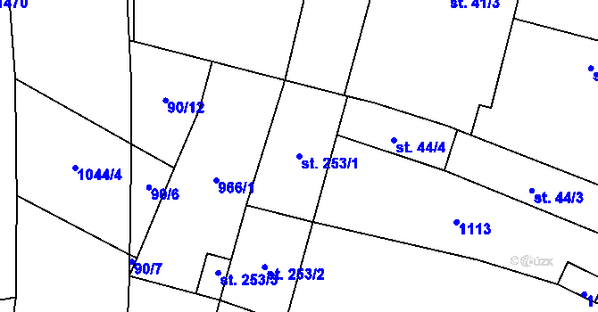 Parcela st. 253/1 v KÚ Libčeves, Katastrální mapa