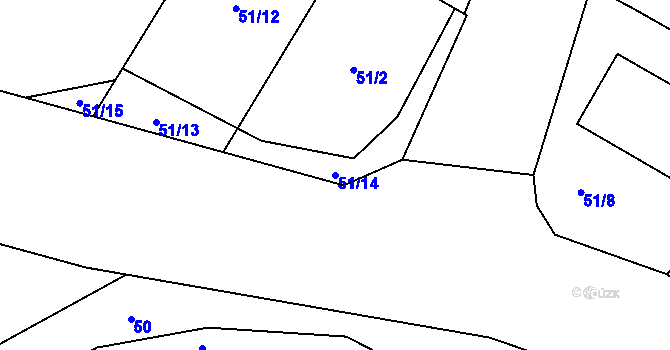 Parcela st. 51/14 v KÚ Libčeves, Katastrální mapa