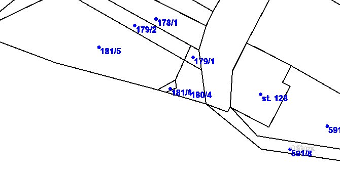 Parcela st. 181/4 v KÚ Libčeves, Katastrální mapa