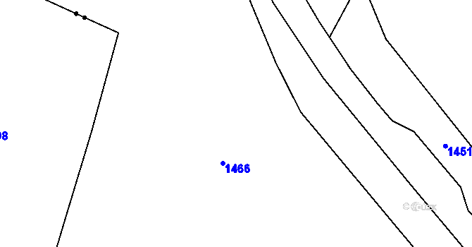 Parcela st. 166/4 v KÚ Libčeves, Katastrální mapa