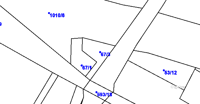 Parcela st. 67/3 v KÚ Libčeves, Katastrální mapa