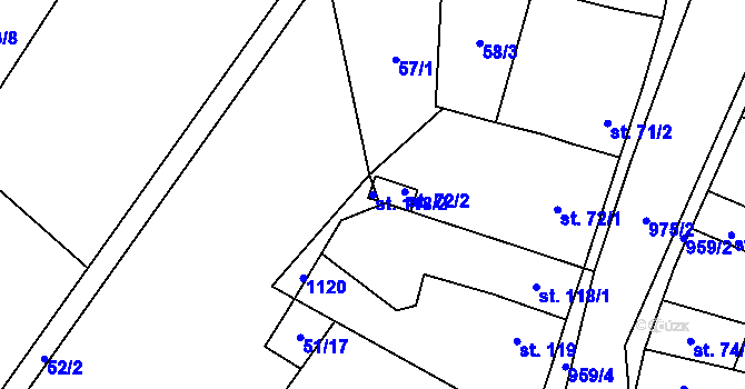 Parcela st. 118/2 v KÚ Libčeves, Katastrální mapa