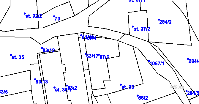 Parcela st. 67 v KÚ Libčice, Katastrální mapa