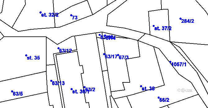 Parcela st. 63/17 v KÚ Libčice, Katastrální mapa