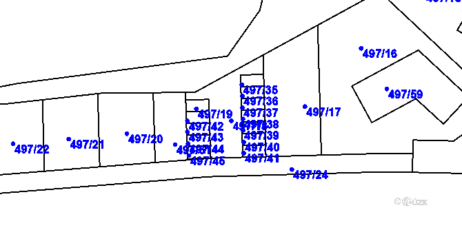 Parcela st. 497/18 v KÚ Chýnov, Katastrální mapa